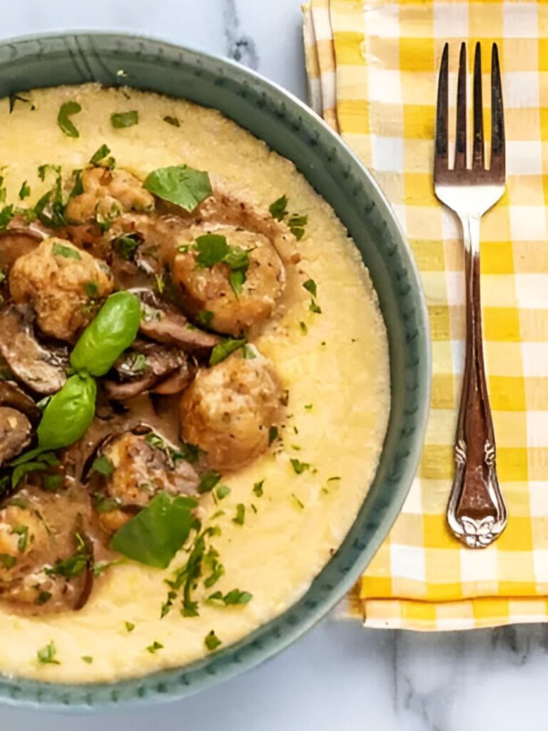 Pioneer Woman Chicken Meatball Polenta Bowl