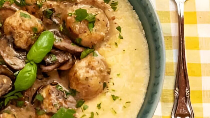 Pioneer Woman Chicken Meatball Polenta Bowl