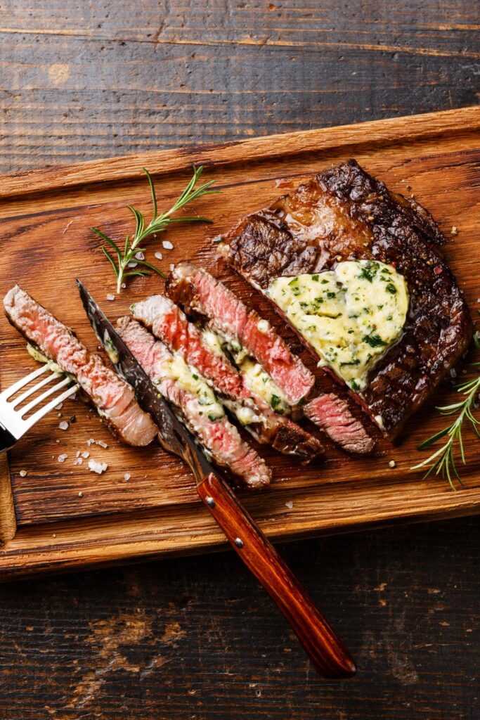 Pioneer Woman Rib Eye Steaks with Cowboy Butter