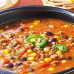 creamy beef taco soup